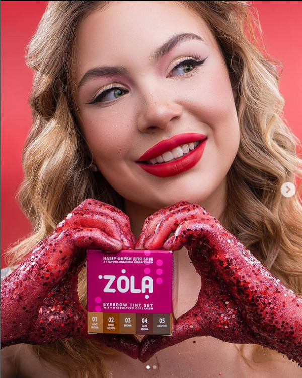ZOLA Farba do brwi z kolagenem w saszetce z utleniaczem 3% 5 ml. - obrazek 5