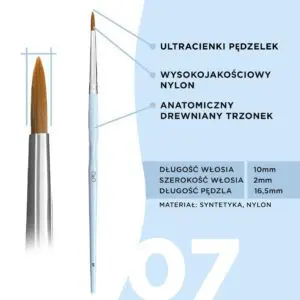 OkO Cienki wąski pędzel 07
