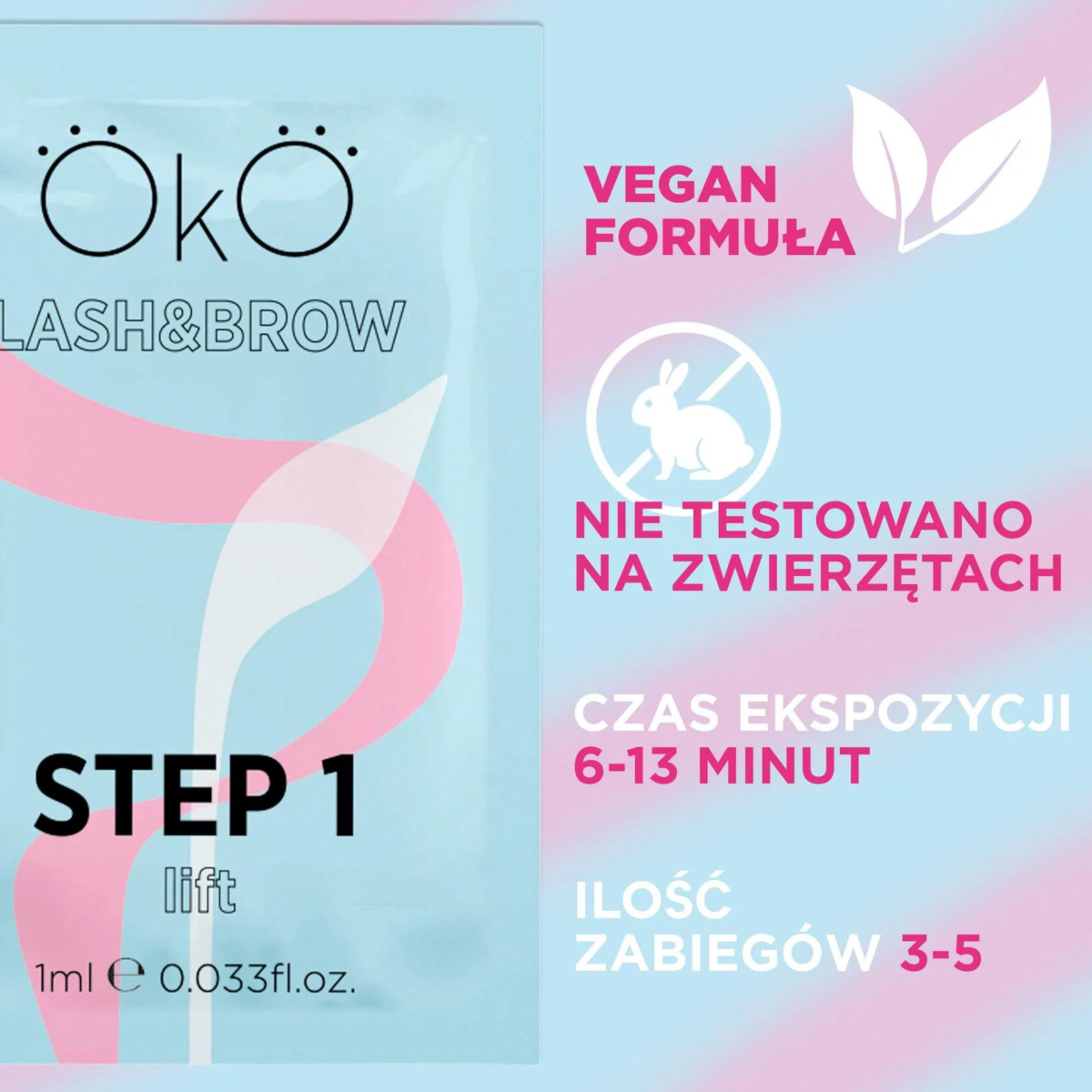 OkO Saszetki do laminacji rzęs i brwi, Step 1 zestaw (5 saszetek) - obrazek 7