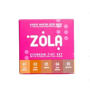 ZOLA Zestaw farb do brwi - 5 Kolorów w Saszetkach