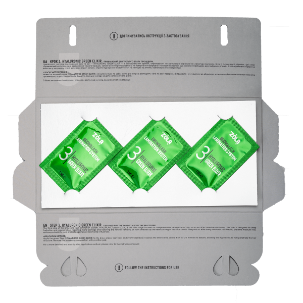 ZOLA Color Lab 03 Hyaluronic Green zestaw saszetek 3 x 1ml