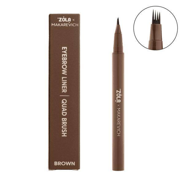 ZOLA x Makarevich Eyebrow Liner do brwi Brąz Quad brush