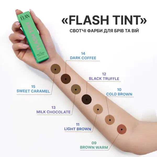 ELAN Flash Tint 14 Dark Coffee Farba do Brwi 10 ml - obrazek 2