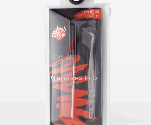 STALEKS Pęseta do Rzęs EXPERT 40 TYPE 12 (w kształcie litery L, 65`) - obrazek 4