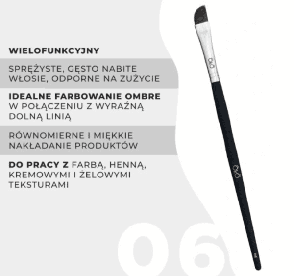 OkO Pędzel Miękki Ścięty Duży 06 Black - obrazek 2