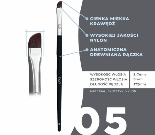 OkO Pędzel Miękki Ścięty 05 Black - obrazek 2