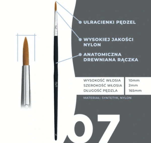 OkO Pędzel Ultradelikatny 07 Black - obrazek 2