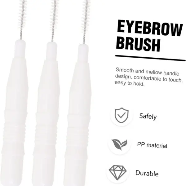 Nano szczoteczki do brwi i rzęs Białe White 10 szt