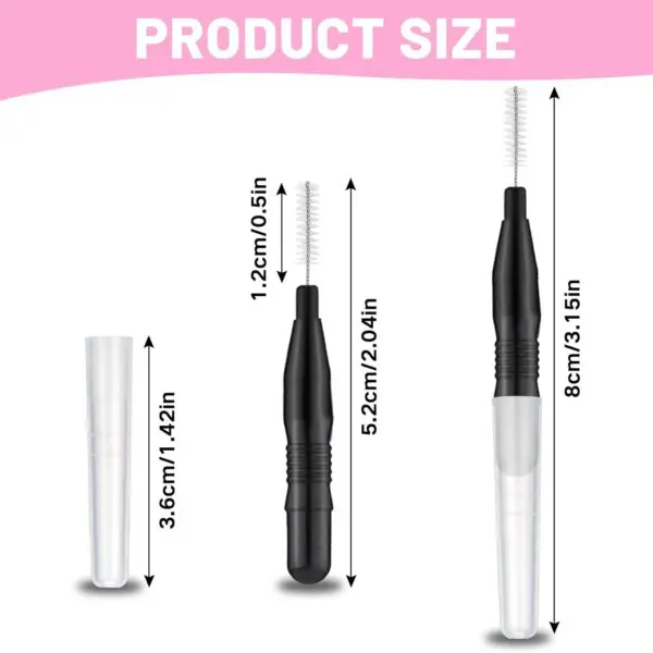 Nano szczoteczki do brwi i rzęs Czarne Black 10 szt