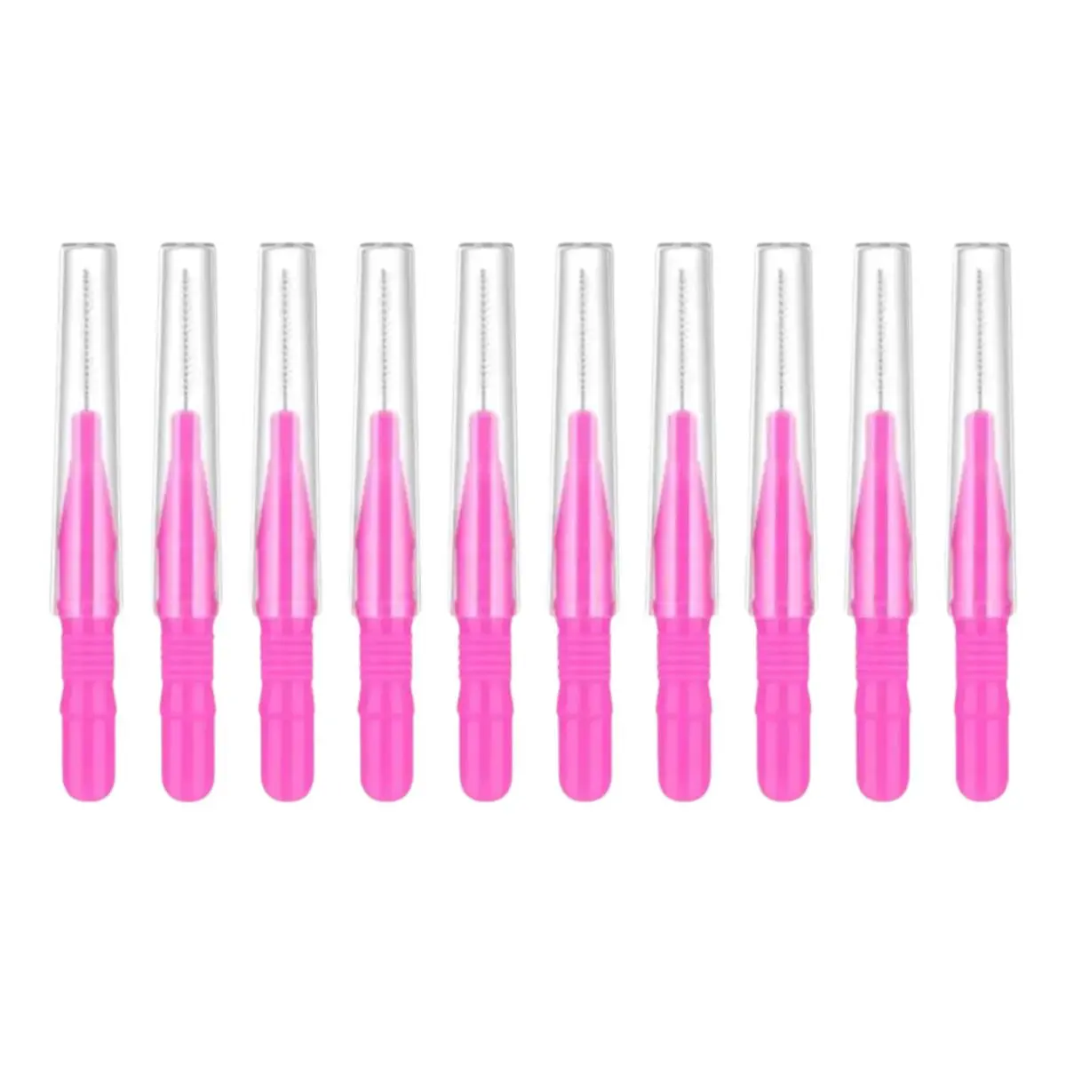 Nano szczoteczki do brwi i rzęs Light Pink 10 szt