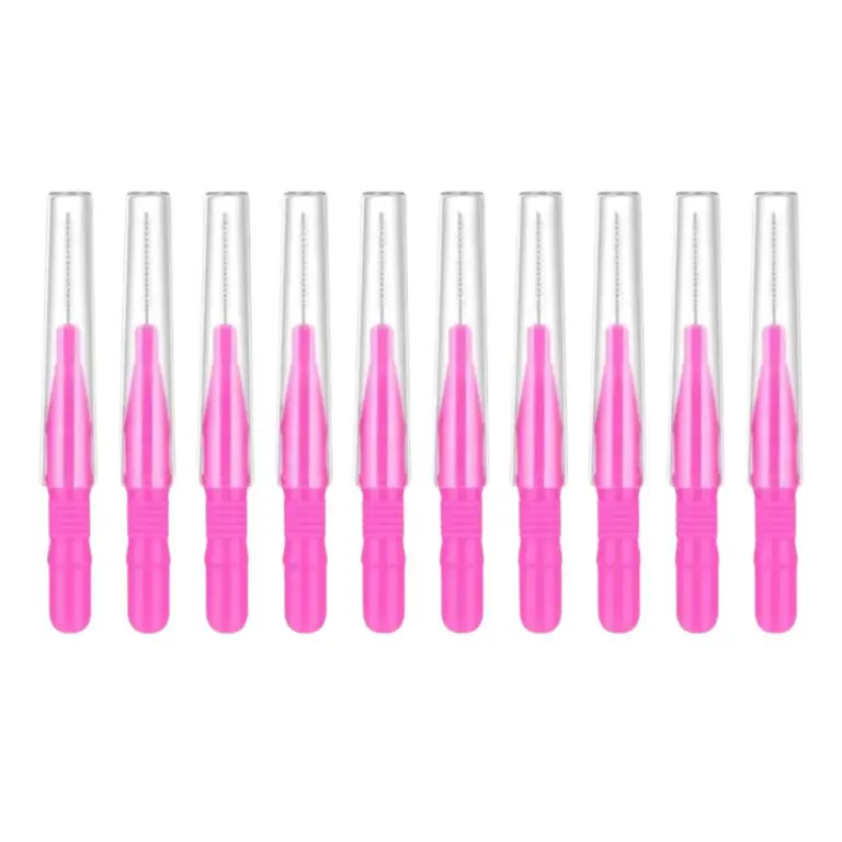 Nano szczoteczki do brwi i rzęs Light Pink 10 szt