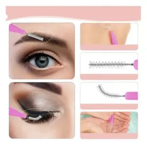 Nano szczoteczki do brwi i rzęs Light Pink 10 szt