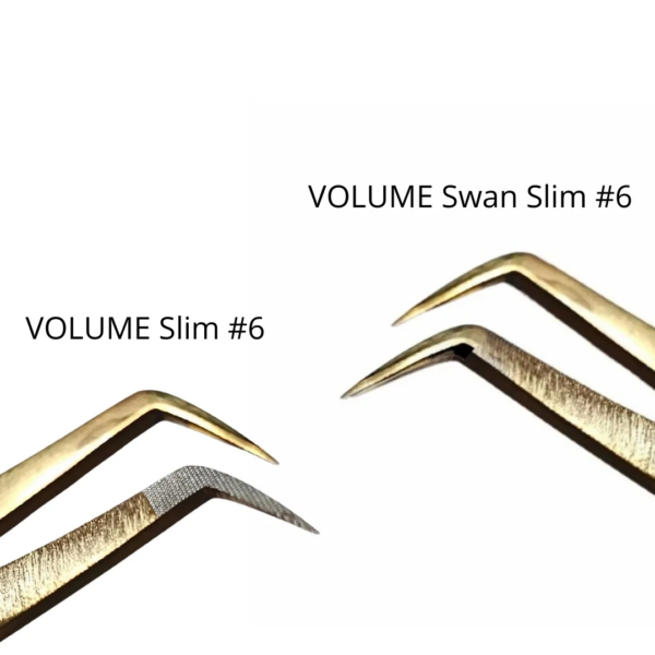 Pimp My Lashes Pęseta do Przedłużania Rzęs #6 Nano VOLUME Swan Slim Złota