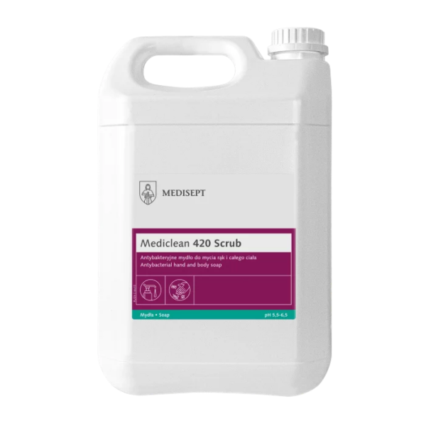 Medisept Mediclean Mydło do rąk i ciała Antybakteryjne MC-420 Scrub pH 5,5-6,5 Kanister 5 L