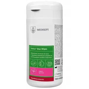 Medisept Velox Duo Wipes Alkoholowe Chusteczki do Dezynfekcji Powierzchni Box Zapach Tea Tonic 100 szt