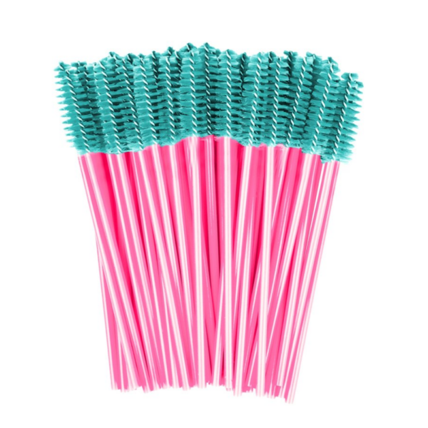 Szczoteczki Jednorazowe do Rzęs Różowy / Turkusowy 50 szt