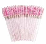 Szczoteczki Jednorazowe Brokatowe Różowe 50 szt