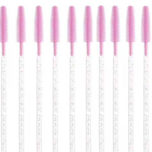 Szczoteczki Silikonowe do Rzęs Różowe Zestaw 10 szt