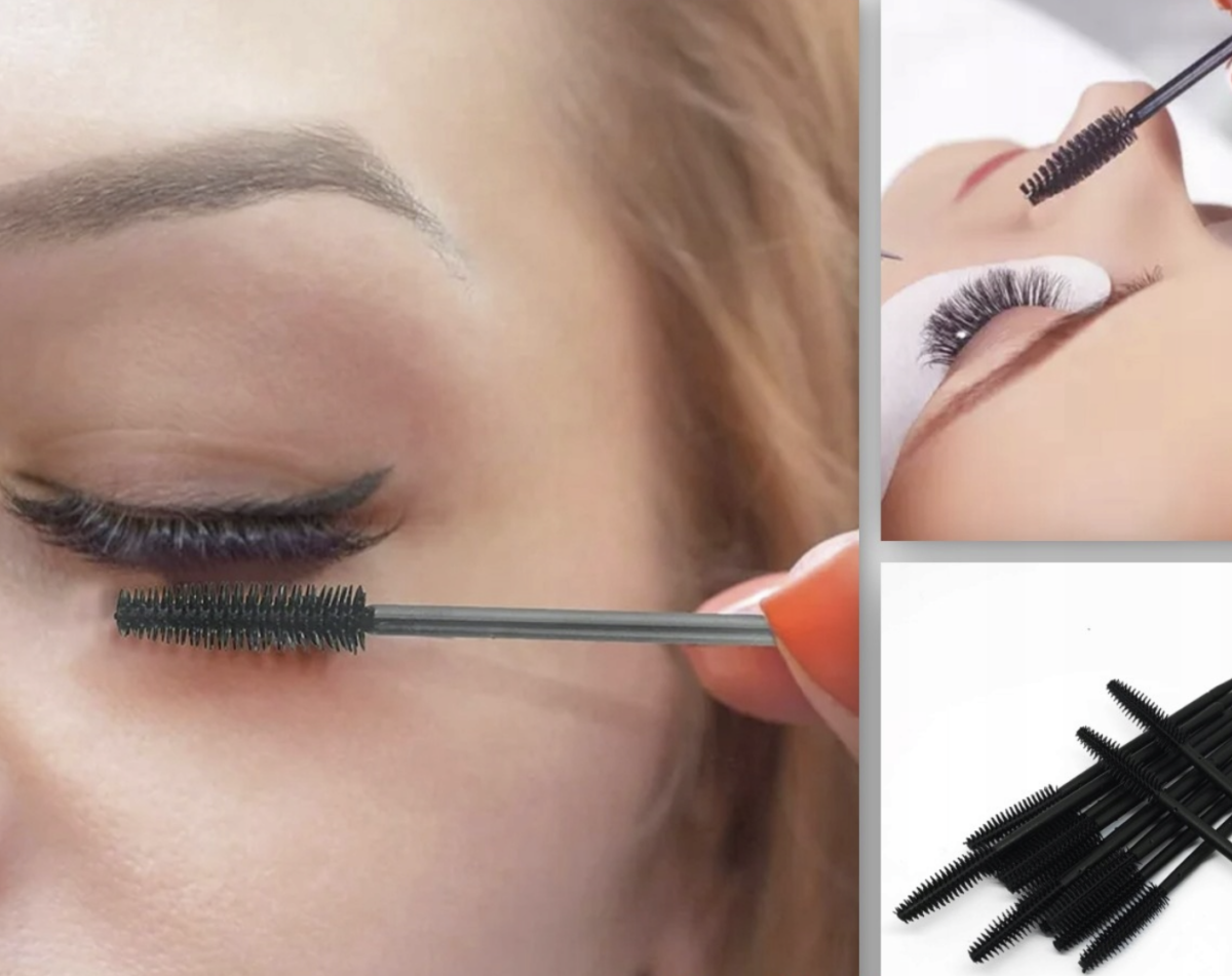 Szczoteczki Silikonowe do Rzęs Czarne Zestaw 10 szt