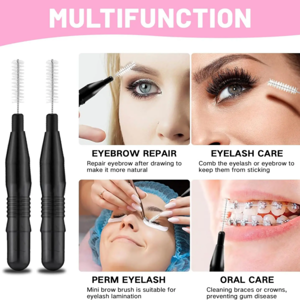 Nano szczoteczki do brwi i rzęs Czarne Black 2 szt