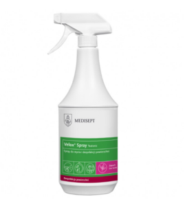 Medisept Velox Spray Płyn do Mycia i Dezynfekcji Powierzchni Zapach Tea Tonic Butelka ze Spryskiwaczem 1 L