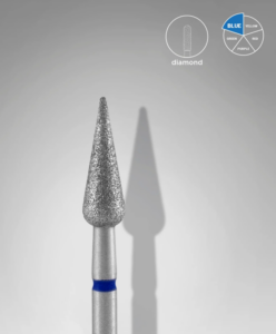 STALEKS Frez Diamentowy Stożek Gruszka Niebieski Do Skórek EXPERT 4 mm / 12 mm 1 szt