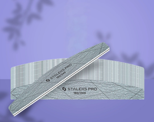 STALEKS Pilnik Mineralny do Paznokci Półksiężyc Łódka SMART 40 180/240 grit Zestaw 25 szt
