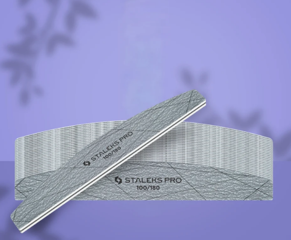 STALEKS Pilnik Mineralny do Paznokci Półksiężyc Łódka SMART 40 100/180 grit Zestaw 25 szt