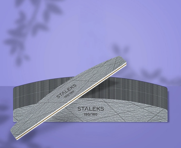 STALEKS Pilnik Mineralny do Paznokci Półksiężyc Łódka SMART 40 150/180 grit Zestaw 25 szt