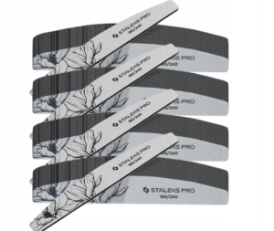 STALEKS Pilnik Mineralny do Paznokci Półksiężyc Łódka EXPERT 40 180 / 240 grit 100 szt
