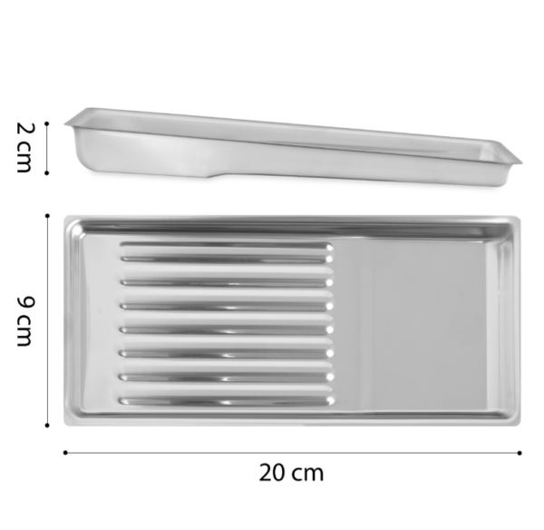 Tacka Zabiegowa Prostokątna Ze Stali Nierdzewnej 20 x 9,5 x 2 cm 1 szt