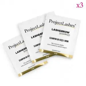 ProjectLashes Szampon do rzęs Łagodny pH 7,2 KONCENTRAT Zestaw Saszetek 3 x 5 ml