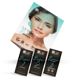 Inlei® „MINI KIT” BROW BOMBER mini zestaw saszetek do brwi 3 x 1,2 ml