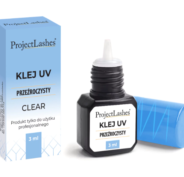 ProjectLashes Klej do przedłużania UV Transparentny Clear 3 ml