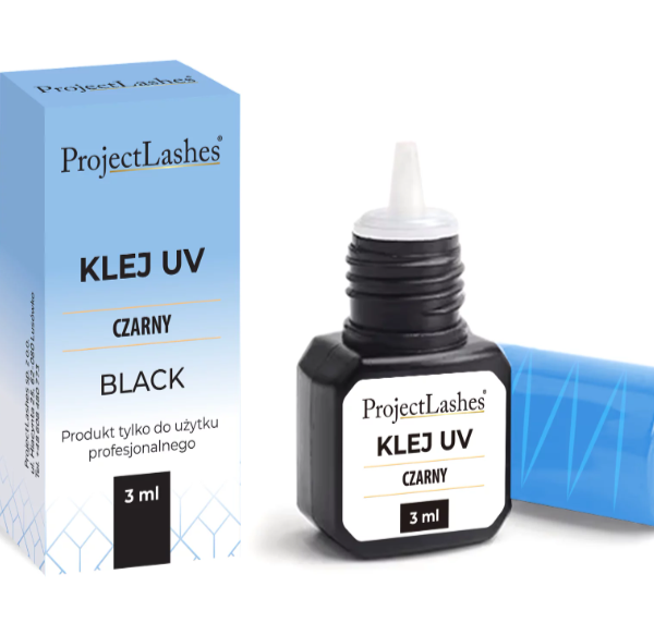 ProjectLashes Klej do przedłużania UV Czarny Black 3 ml