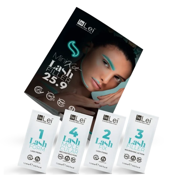 Inlei® „MINI KIT” LASH FILLER mini zestaw saszetek do laminacji rzęs 4 x 1,2 ml