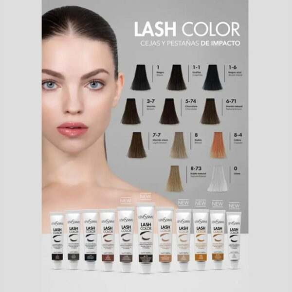Levissime Zestaw Farb Lash Color 5 Kolorów (1, 1-1, 3-7, 5-74, 7-7) + Oksydant Oxidant LASH ACTIVATOR 6V (1,8%) 90 ml