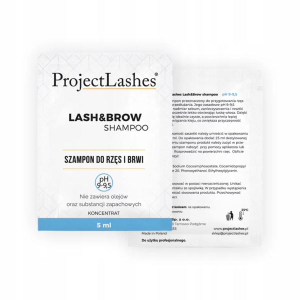 ProjectLashes Szampon do rzęs Wysokie pH 9-9,5 KONCENTRAT Saszetka 5 ml