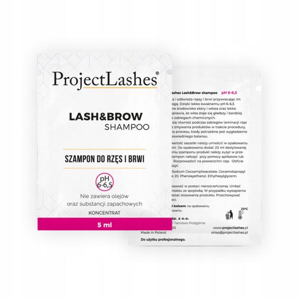 ProjectLashes Szampon do rzęs Niskie pH 6-6,5 KONCENTRAT Saszetka 5 ml