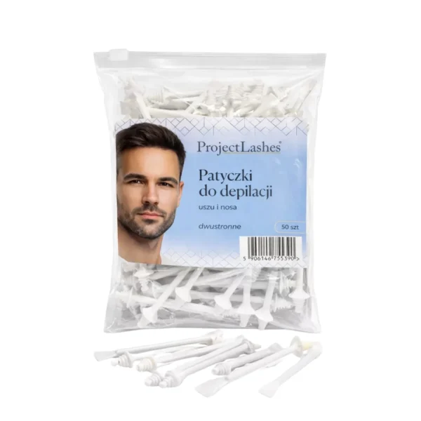 ProjectLashes Patyczki Higieniczne do Depilacji Nosa i Uszu Dwustronne 50 szt