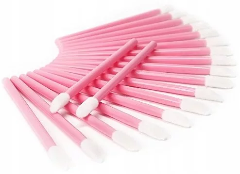 MIOKA Aplikatory Szczoteczki Welurowe do Ust Różowy 50 szt